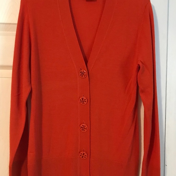 Tory Burch 100% Merino Wool Simone Cardigan Medium - Picture 8 of 8